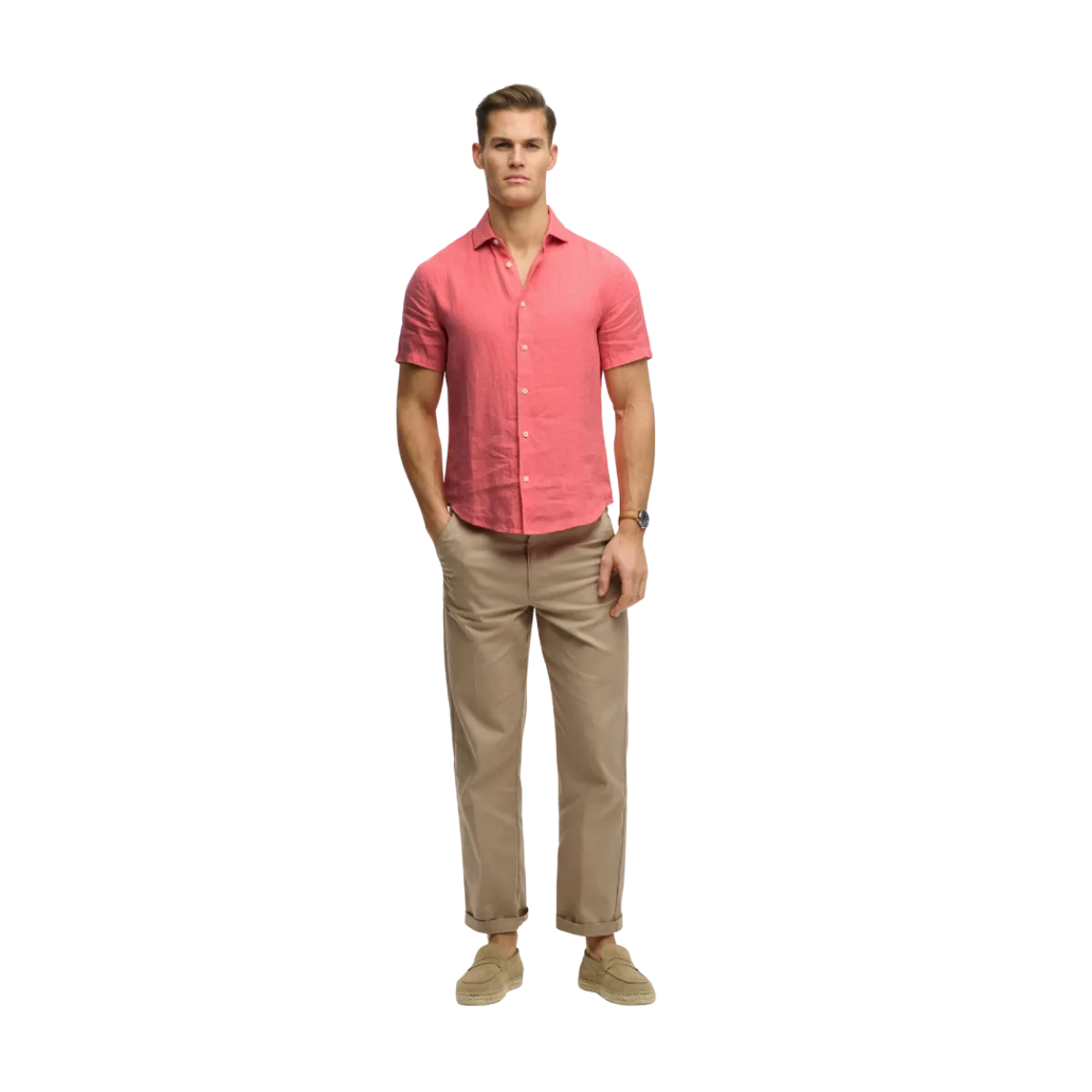 Best Superdry Riviera / Linen hirt - Coral