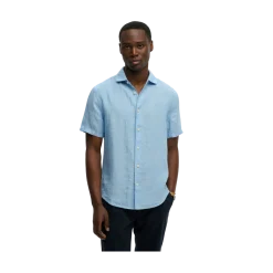 Online Superdry Riviera S/S Linen Shirt - Sky Blue Chamb
