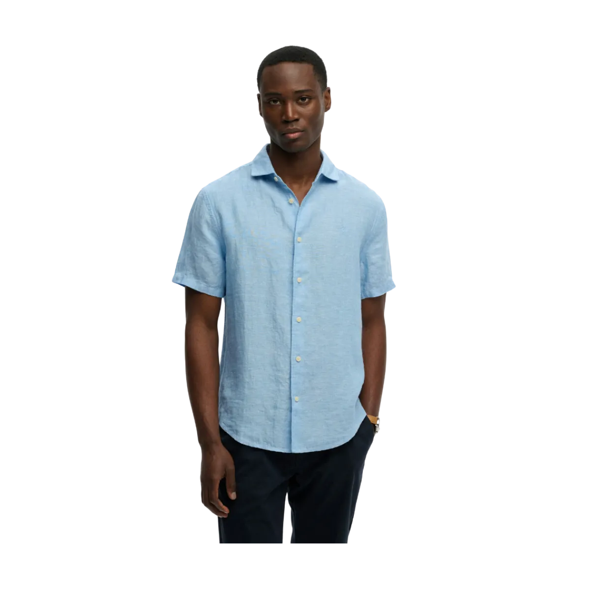 Online Superdry Riviera S/S Linen Shirt - Sky Blue Chamb