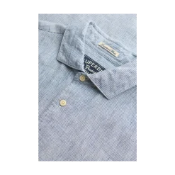 Hot Superdry Riviera S/S Linen Shirt - Ticking Navy Stripe