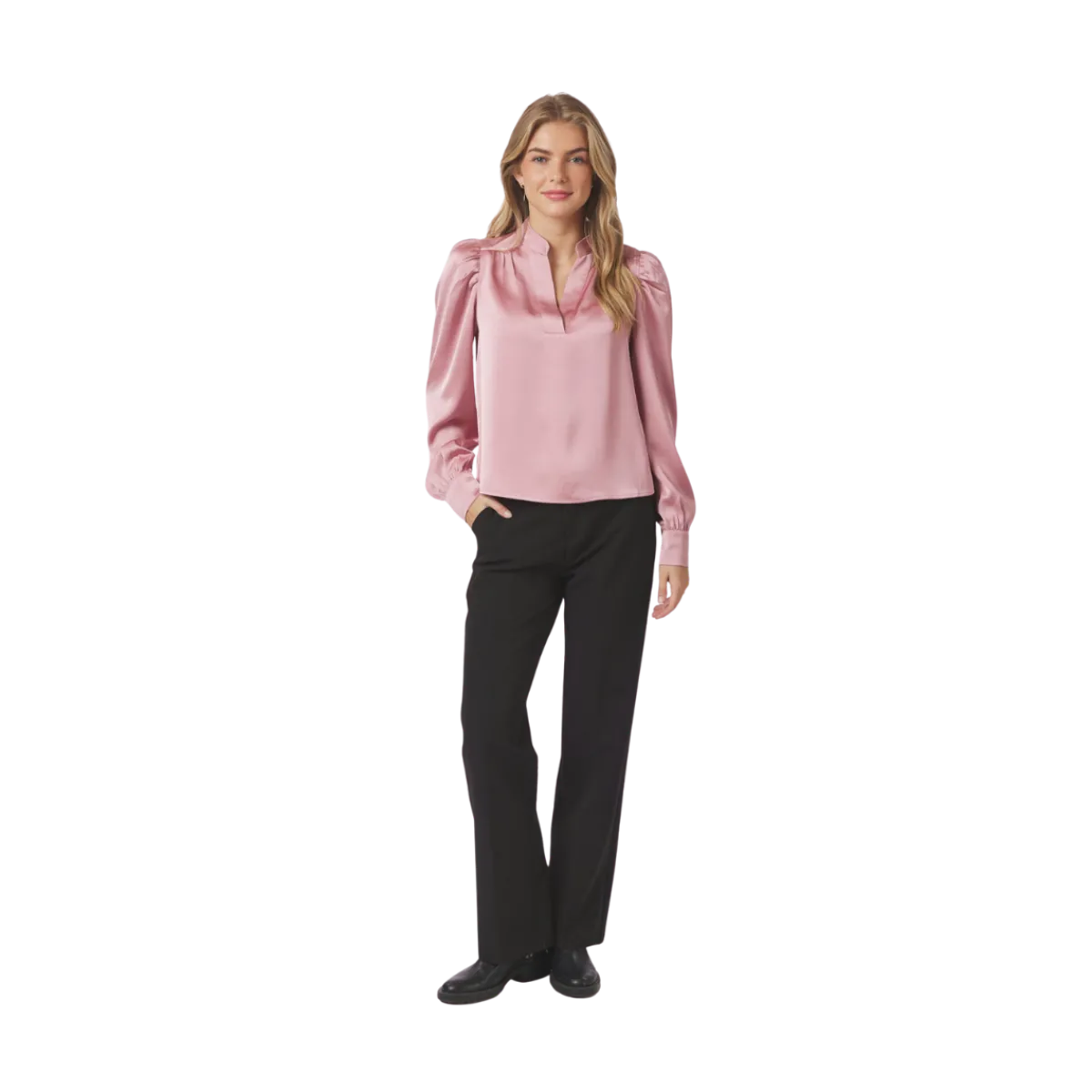 Online Neo Noir Rosslyn Heavy Sateen Blouse - Evening Rose