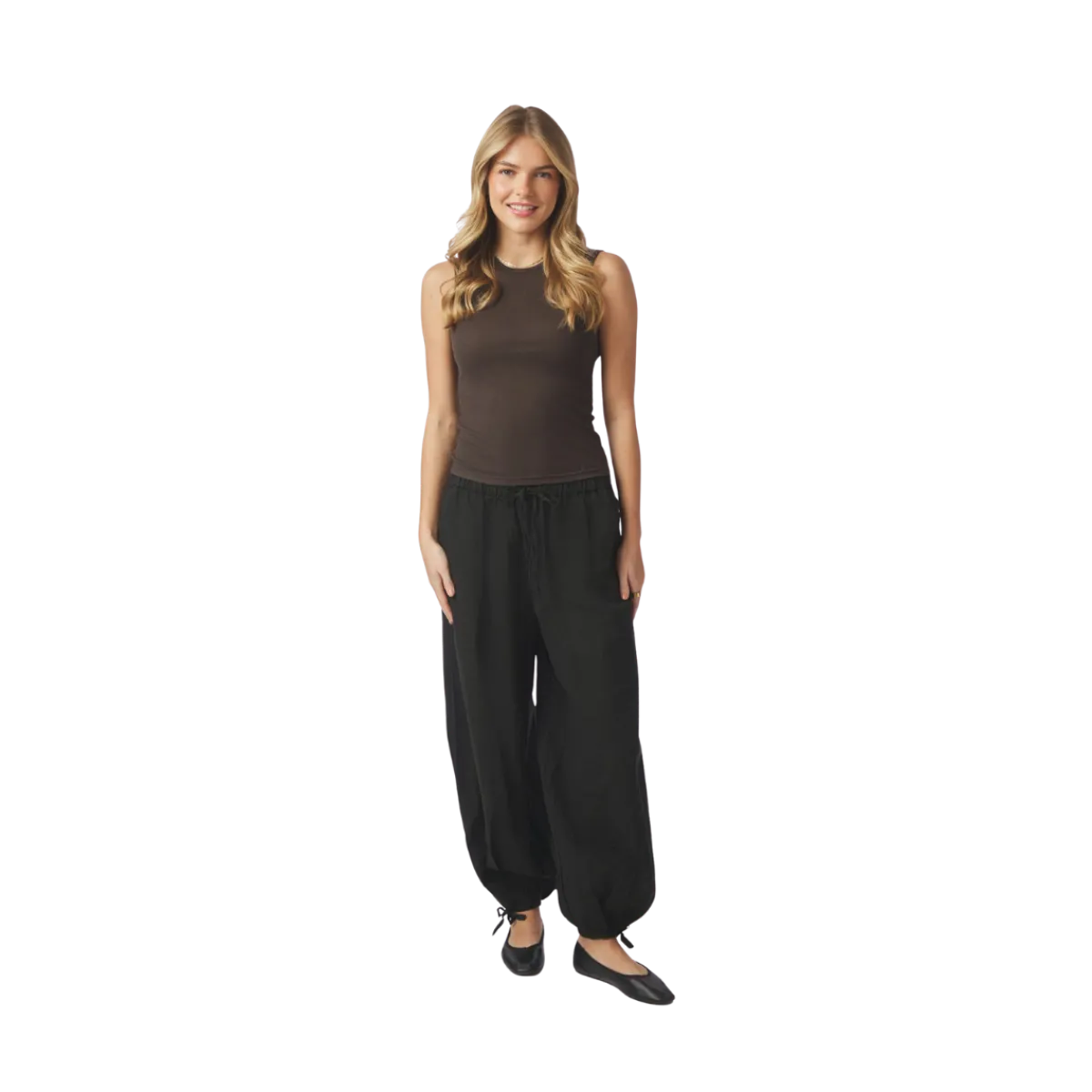 Clearance Neo Noir Roxane Balloon Linen Pants - Black