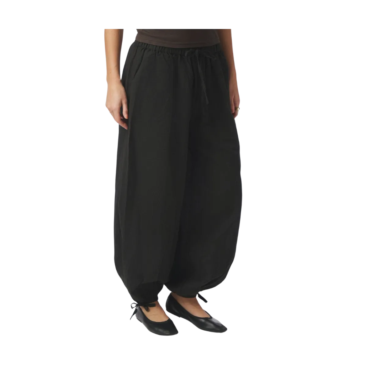 Clearance Neo Noir Roxane Balloon Linen Pants - Black