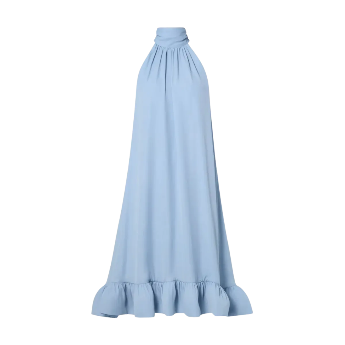 Best Malina Sabrina Halterneck Ruffled axi Dress - Sky