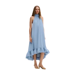Best Malina Sabrina Halterneck Ruffled axi Dress - Sky