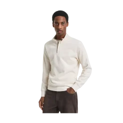 Outlet Gant Sacker Rib Half Zip - Cream