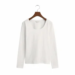 Discount Gant coop Neck Long leeve Top - White