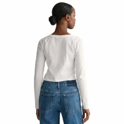 Discount Gant coop Neck Long leeve Top - White