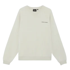 Hot Lyle & Scott Script Heavyweight oopback Crew Neck Sweatshirt - Ice Crea ar