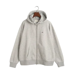 Clearance Gant hied Zip Hoodie - ight Grey eange