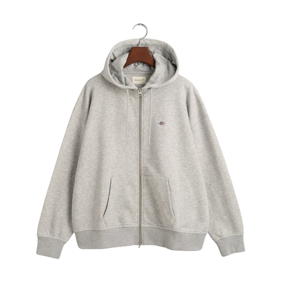 Clearance Gant hied Zip Hoodie - ight Grey eange