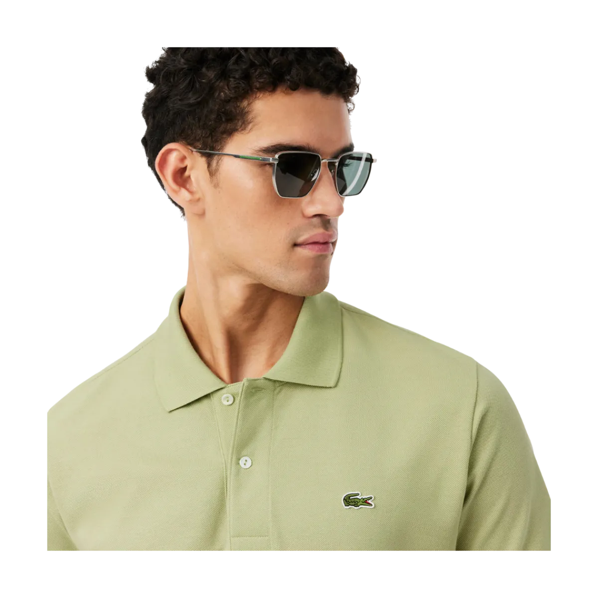 Outlet Lacoste Short Sleeved Ribbed Coll - Birch