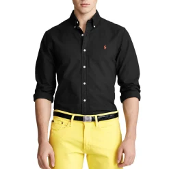 Discount Polo Ralph Lauren li Fit Garent-Dyed Oxford hirt - Black