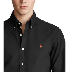 Discount Polo Ralph Lauren li Fit Garent-Dyed Oxford hirt - Black