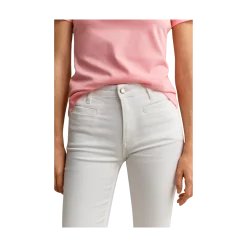 New Gant Slim Flare Monogram Jeans - Eggshell