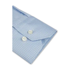 Clearance Stenströms Slimline C75 RM cuff - Light blue check