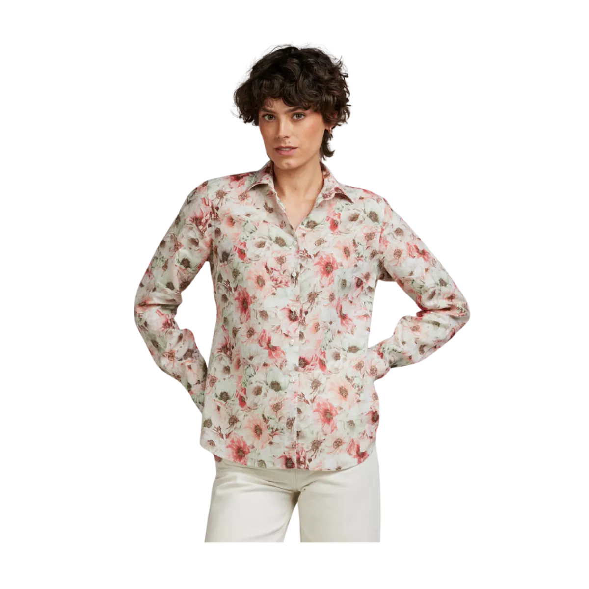Best Stenströms Sofie Shirt - Light Orange Pattern