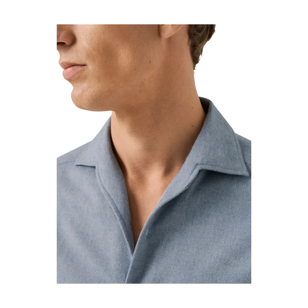 Online Eton Solid Flannel Shirt - Light Blue