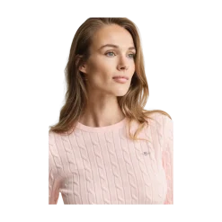 Clearance Gant tretch Cotton Cable C-Neck - 647 Apricot Pink
