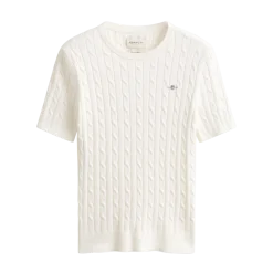 Best Gant STRETCH COTTON CABE SS C-NECK - Eggshe