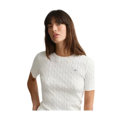 Best Gant STRETCH COTTON CABE SS C-NECK - Eggshe