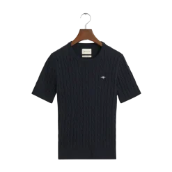 Discount Gant TRETCH COTTON CABE C-NECK - Evening Bue