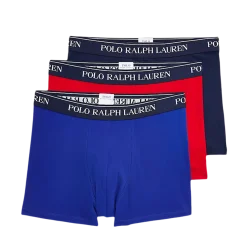 Sale Polo Ralph Lauren Stretch Cotton Trunk 3-Pack - Azure/Navy/Red