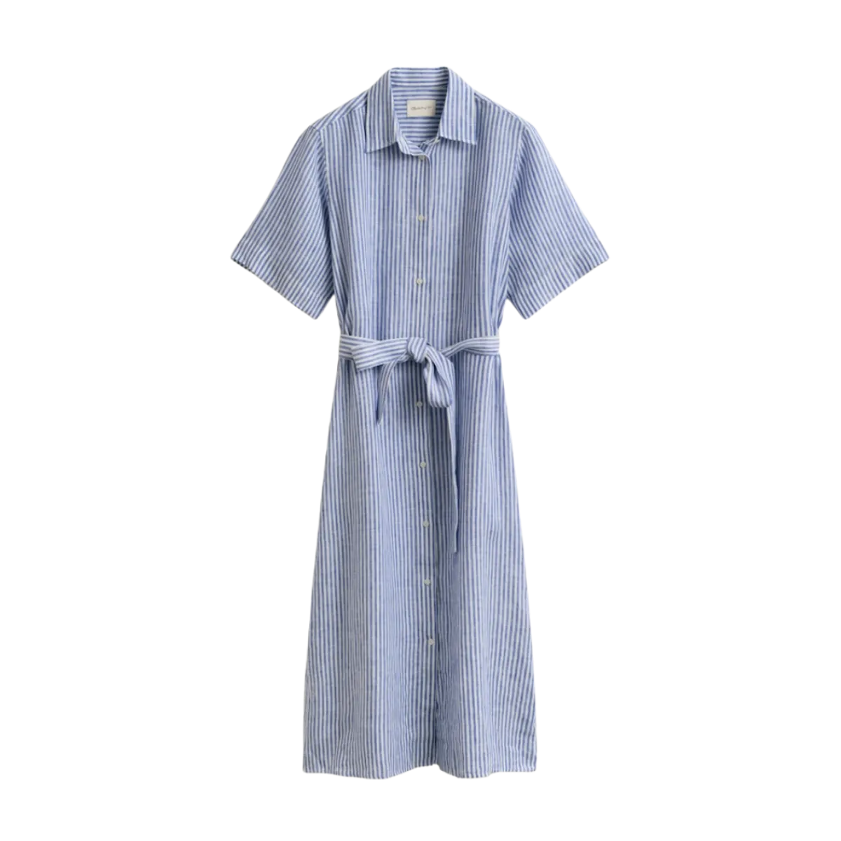 Outlet Gant Striped Linen SS Shirt Dress - 417 Royal Blue
