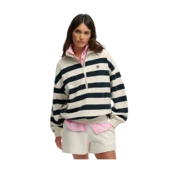 Outlet Superdry Studios Stripe Half Zip - Off White/Eclipse Navy