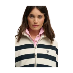 Outlet Superdry Studios Stripe Half Zip - Off White/Eclipse Navy