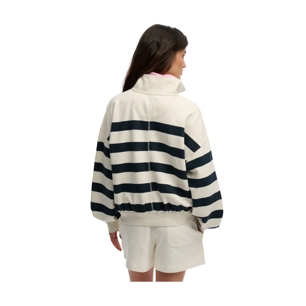 Outlet Superdry Studios Stripe Half Zip - Off White/Eclipse Navy