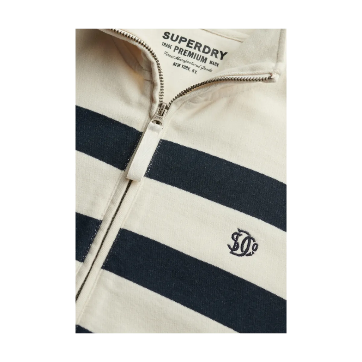 Outlet Superdry Studios Stripe Half Zip - Off White/Eclipse Navy