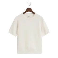 Gant Superfine Lambswool SS C-Neck - Cream