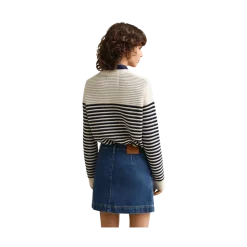 Discount Gant Textured triped C-Neck - Cream