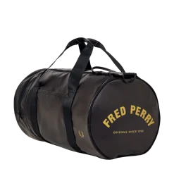 Fred Perry Tonal Classic Barrel Bag - Black/Gold