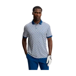 Hot J.Lindeberg Tour Tech Print Polo - Ladder Etate White