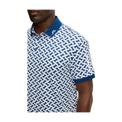 Hot J.Lindeberg Tour Tech Print Polo - Ladder Etate White