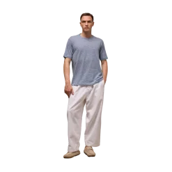 New Wool & Co T-Shirt Giro Rigata ino Cotone - Avio