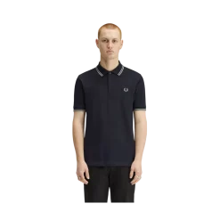 Outlet Fred Perry Twin Tipped FP hirt - Navy
