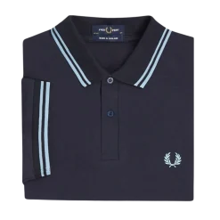 Sale Fred Perry Twin Tipped FP Shirt - Navy