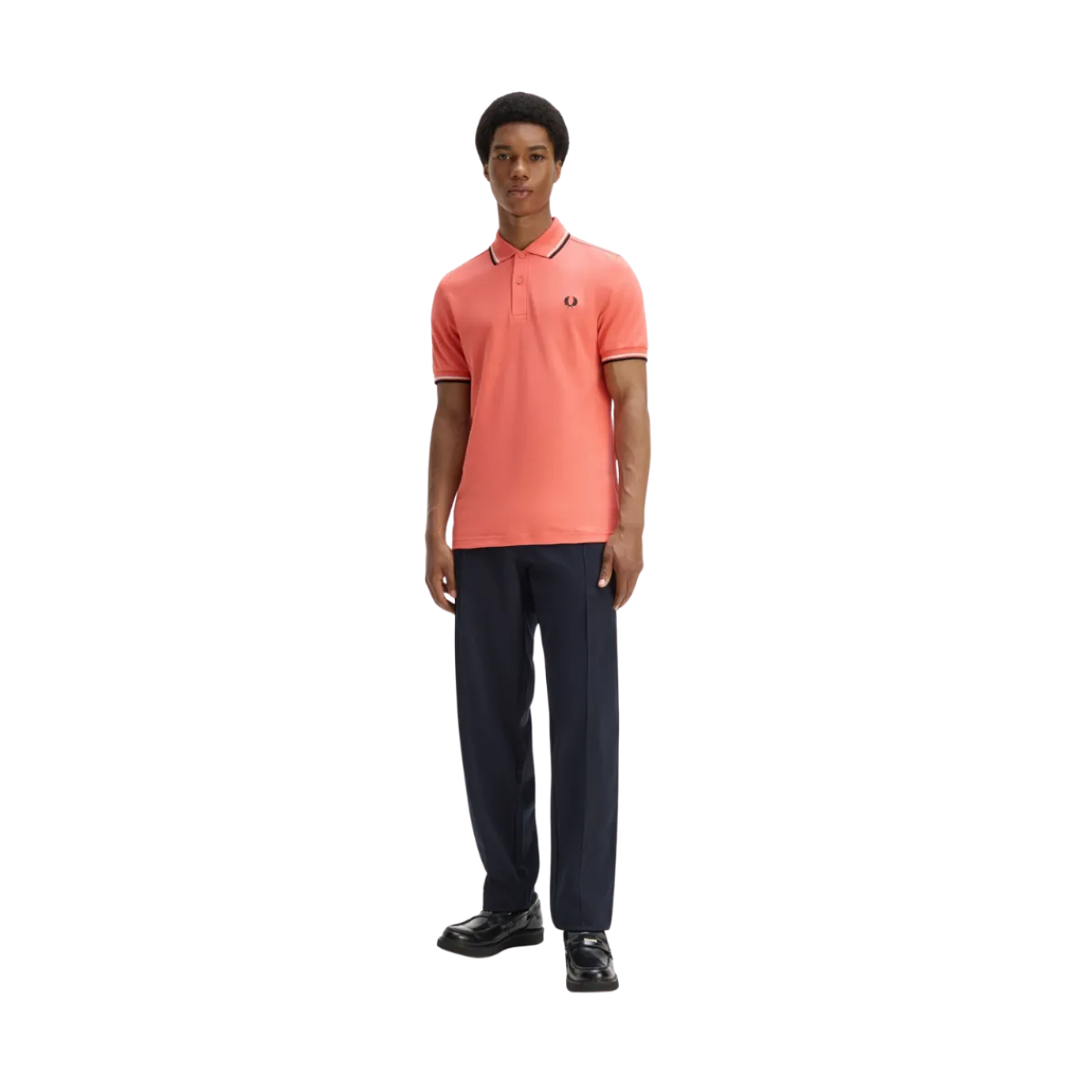 Hot Fred Perry Twin Tipped FP hirt - trawberry Crea / Ecru / Blac