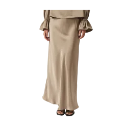 Online Neo Noir Viso Heavy Sateen Bedaz Skirt - Dark Taupe