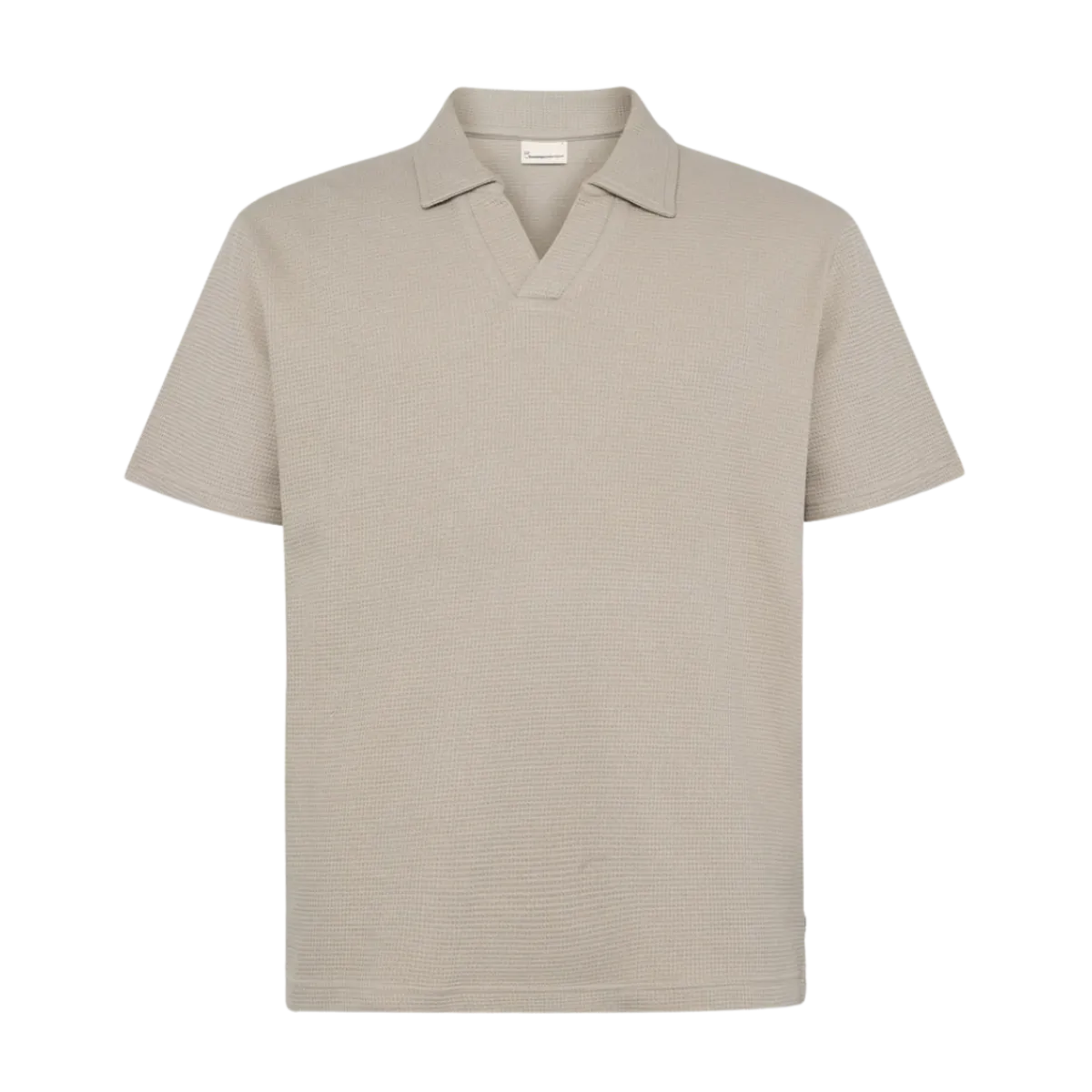 New Knowledge Cotton Apparel Waffle Polo - Light feather gray