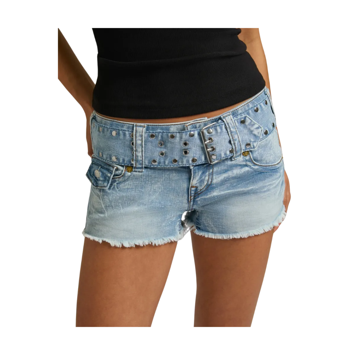 Outlet True Religion Wide Belt Joey Low Rise Short Flap - JLFL Freckle Wave