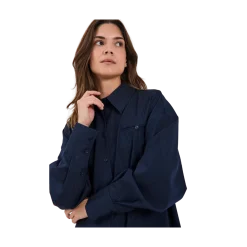 Clearance Norr Willow Shirt - Navy pinstripe