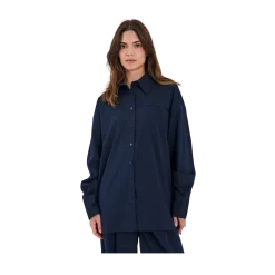 Clearance Norr Willow Shirt - Navy pinstripe