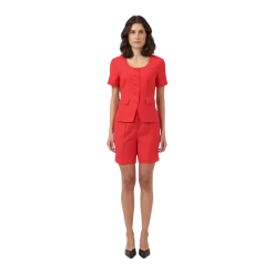 Hot YAS Birmo Highwaist Shorts - Poinsettia