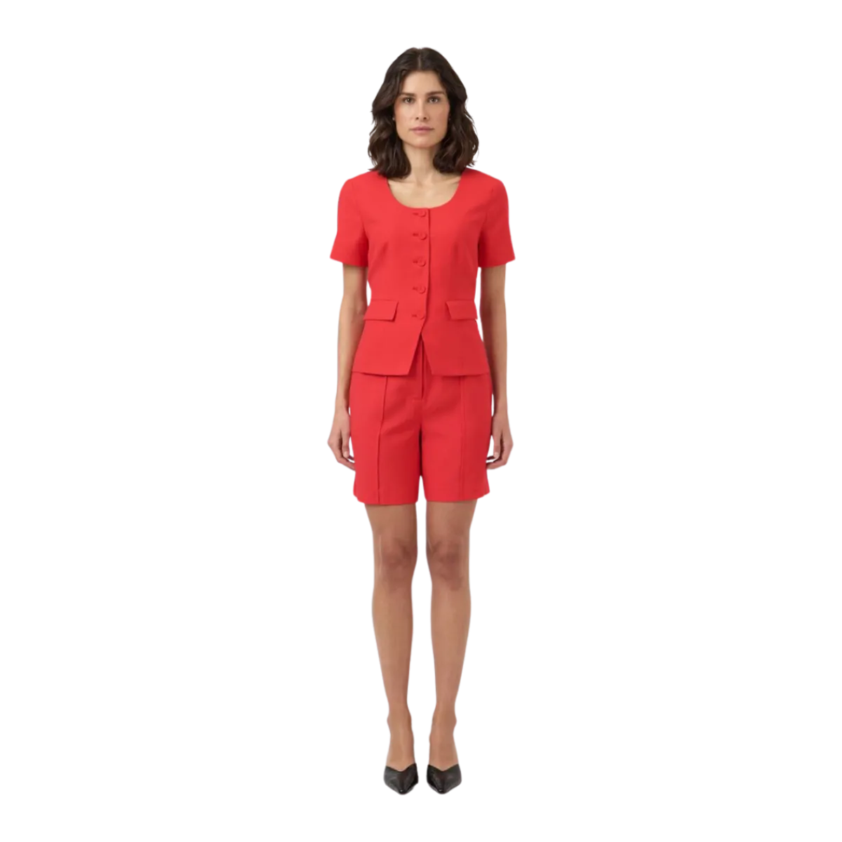 Hot YAS Birmo Highwaist Shorts - Poinsettia