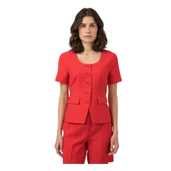 Outlet YAS Birmo Short Sleeve Blazer - Poinsettia