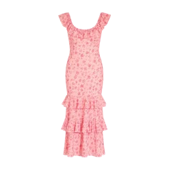 Discount YAS Cleo SL Maxi Dress - Strawberry Ice/Ditsy Prin